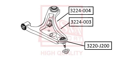 Control/Trailing Arm, wheel suspension (3224-004)
