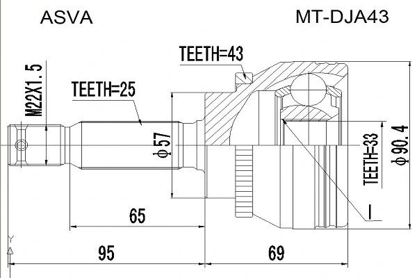 Joint Kit, drive shaft (MT-DJA43)