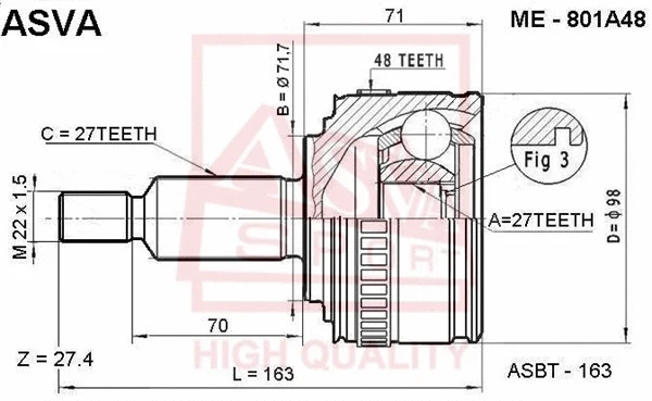 Joint Kit, drive shaft (ME-801A48)
