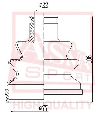Bellow, drive shaft (ASBT-164)