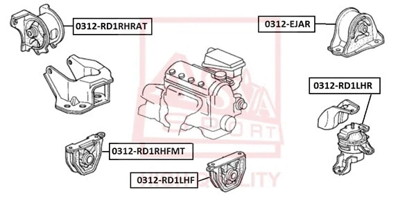 Mounting, engine (0312-RD1RHRAT)