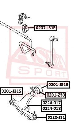 Mounting, control/trailing arm (0201-J31B)