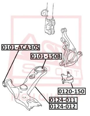 Mounting, control/trailing arm (0101-150B)
