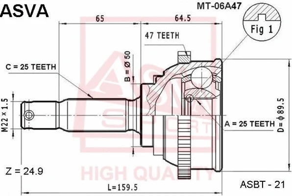 Joint Kit, drive shaft (MT-06A47)