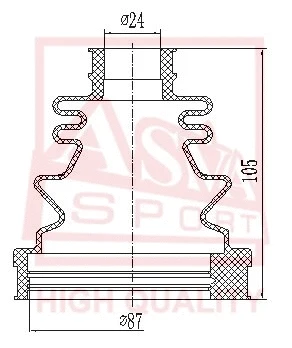 Bellow, drive shaft (ASBT-INLAC1)
