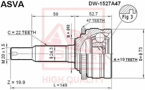 Joint Kit, drive shaft (DW-152A47)