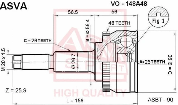 Joint Kit, drive shaft (VO-148A48)