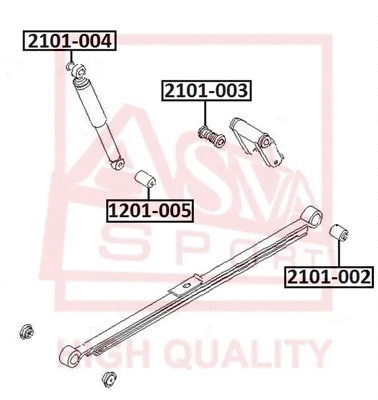 Mounting, control/trailing arm (2101-002)