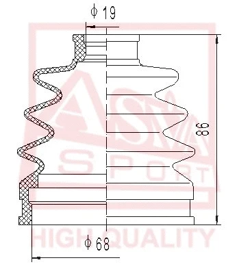 Bellow, drive shaft (ASBT-2047)