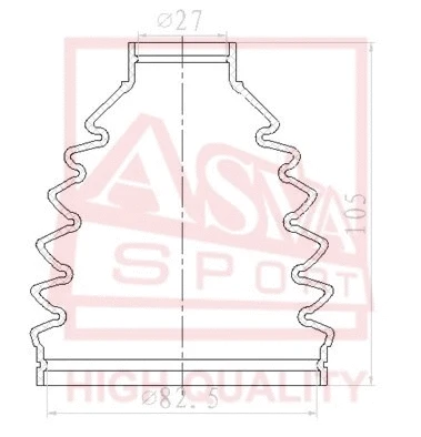 Bellow, drive shaft (ASBT-FD)