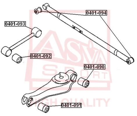 Mounting, control/trailing arm (0401-092)