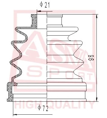 Bellow, drive shaft (ASBT-2154)