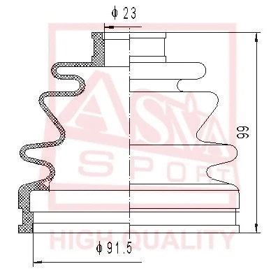 Bellow, drive shaft (ASBT-RE)