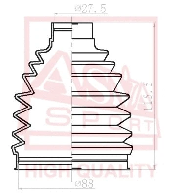 Bellow, drive shaft (ASBT-KB4)