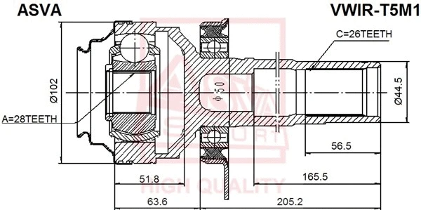 Joint Kit, drive shaft (VWIR-T5M1)