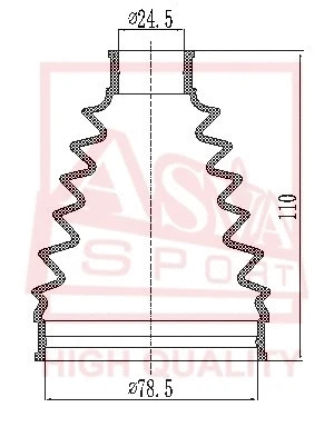 Bellow, drive shaft (ASBT-TD1)