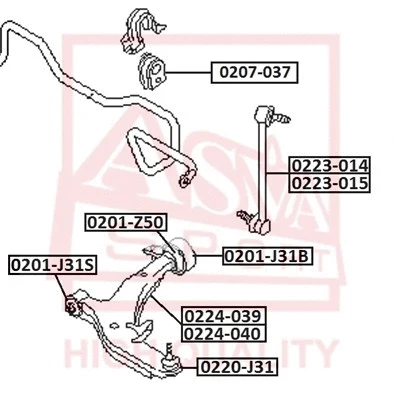 Mounting, control/trailing arm (0201-J31S)