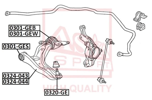 Mounting, control/trailing arm (0301-GEB)