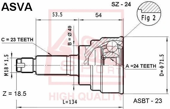 Joint Kit, drive shaft (SZ-24)