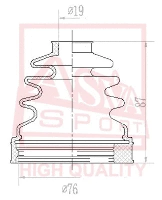 Bellow, drive shaft (ASBT-INFF2)