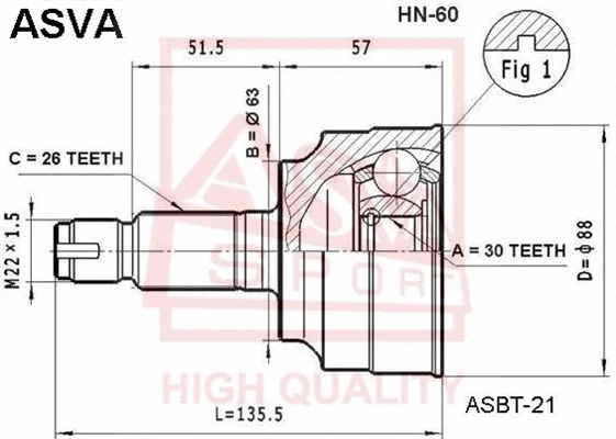 Joint Kit, drive shaft (HN-60)