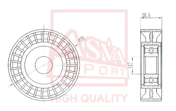 Tensioner Pulley, V-belt (TYBP-005)