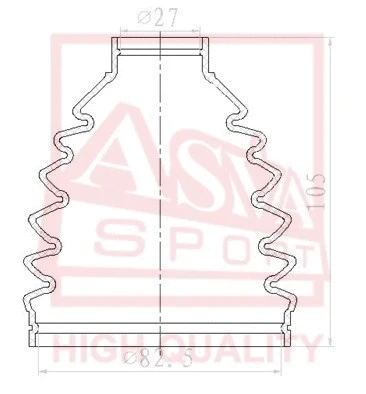Bellow, drive shaft (ASBT-J31B)