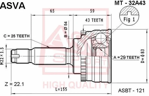 Joint Kit, drive shaft (MT-32A43)