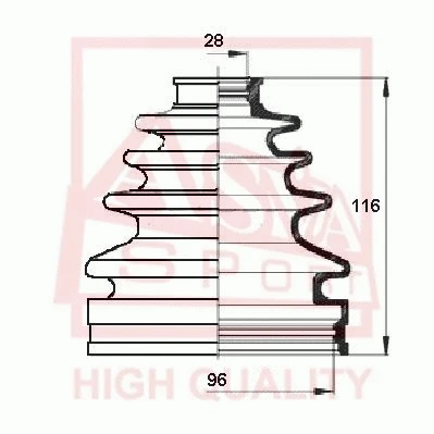 Bellow, drive shaft (ASBT-816)