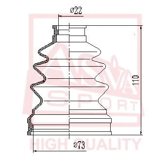 Bellow, drive shaft (ASBT-MZ6)