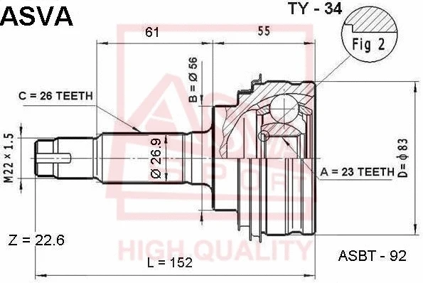 Joint Kit, drive shaft (TY-34)