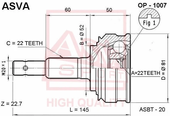 Joint Kit, drive shaft (OP-1007)