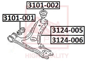 Mounting, control/trailing arm (3101-001)