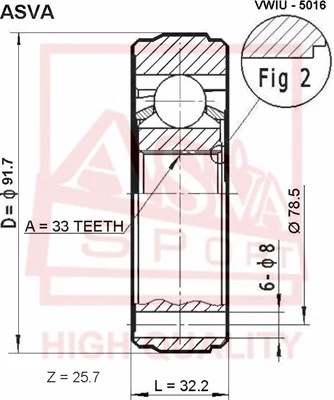 Joint Kit, drive shaft (VWIU-5016)