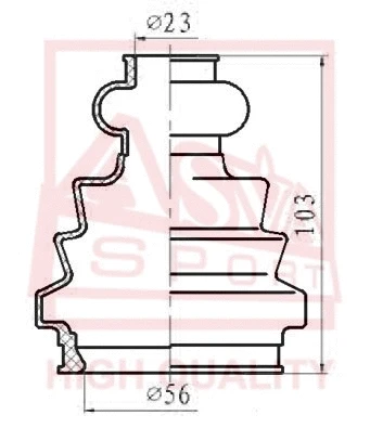 Bellow, drive shaft (ASBT-T5M1)