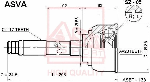 Joint Kit, drive shaft (ISZ-05)