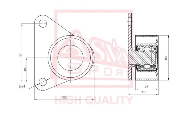 Tensioner Pulley, V-belt (FDBP-016)