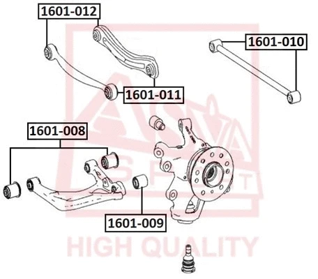 Mounting, control/trailing arm (1601-010)