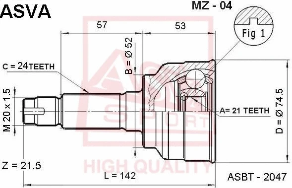 Joint Kit, drive shaft (MZ-04)