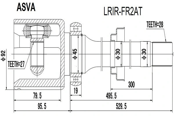 Joint Kit, drive shaft (LRIR-FR2AT)