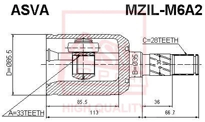 Joint Kit, drive shaft (MZIL-M6A2)