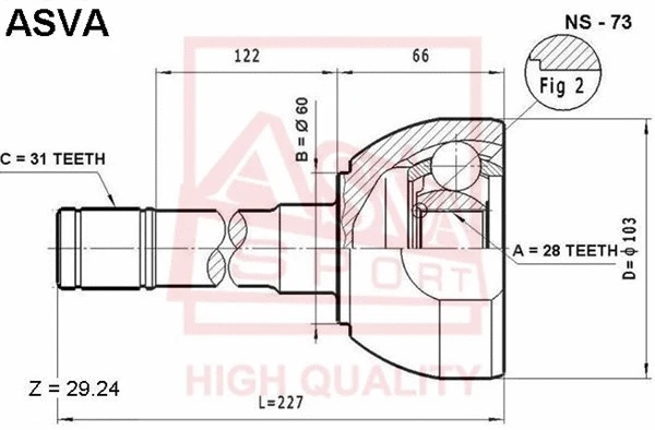 Joint Kit, drive shaft (NS-73)