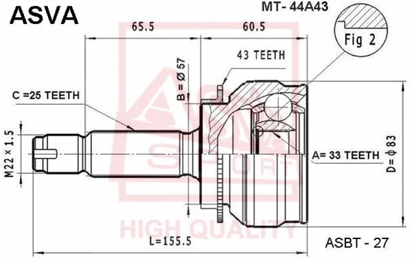 Joint Kit, drive shaft (MT-44A43)