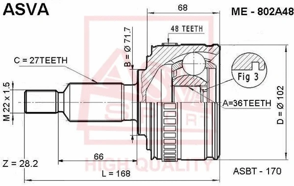 Joint Kit, drive shaft (ME-802A48)