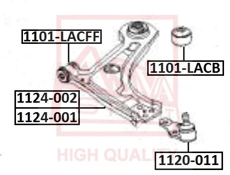 Control/Trailing Arm, wheel suspension (1124-001)