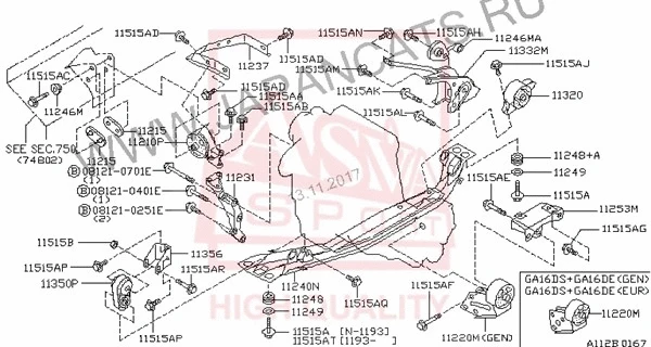 Mounting, engine (0212-N15R)