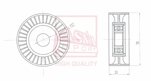 Tensioner Pulley, V-belt (TYBP-012)