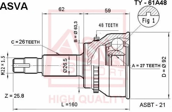 Joint Kit, drive shaft (TY-61A48)
