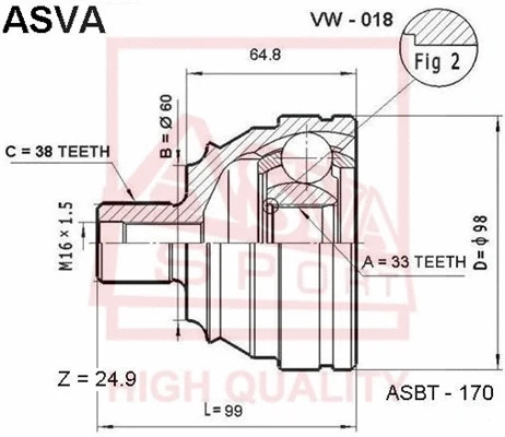 Joint Kit, drive shaft (VW-018)