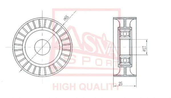 Tensioner Pulley, V-belt (FDBP-013)